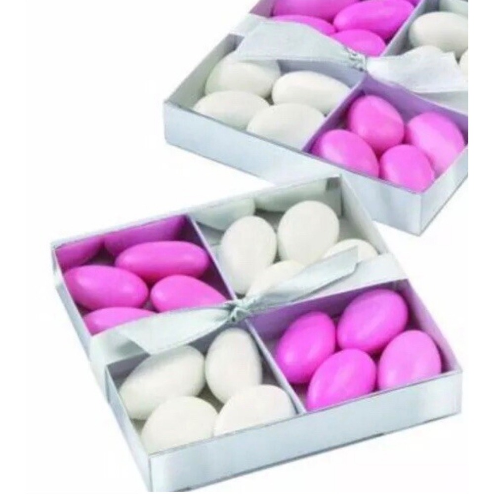 Wilton Favor Box Kits 20 Count Silver Square Ribbon Dividers DIY Wedding Party